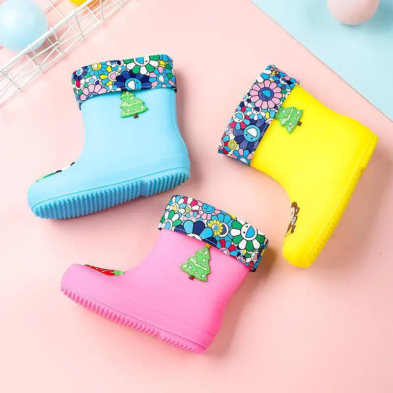 Детские непромокаемые сапоги для мальчиков и девочек Нескользящие резиновые