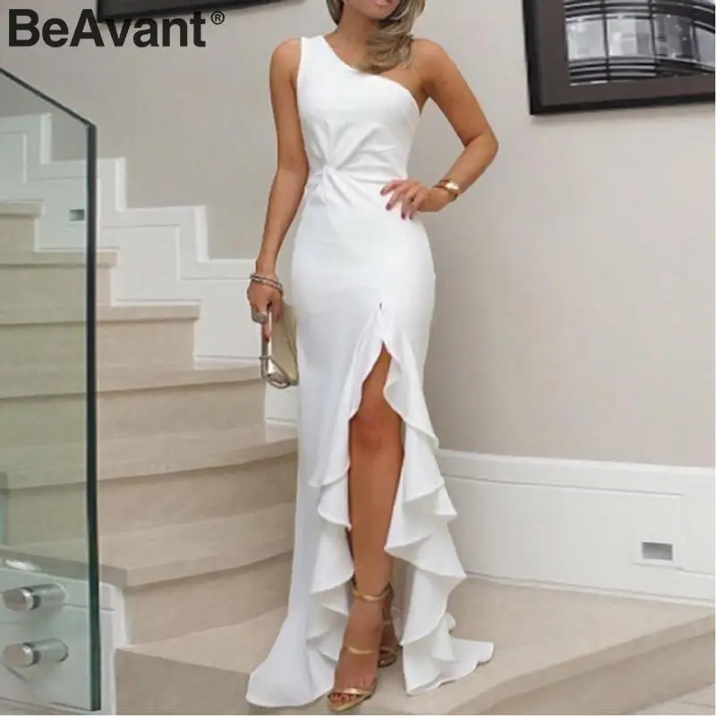 BeAvant элегантное вечернее платье для женщин плюс размер на одно плечо с рюшами