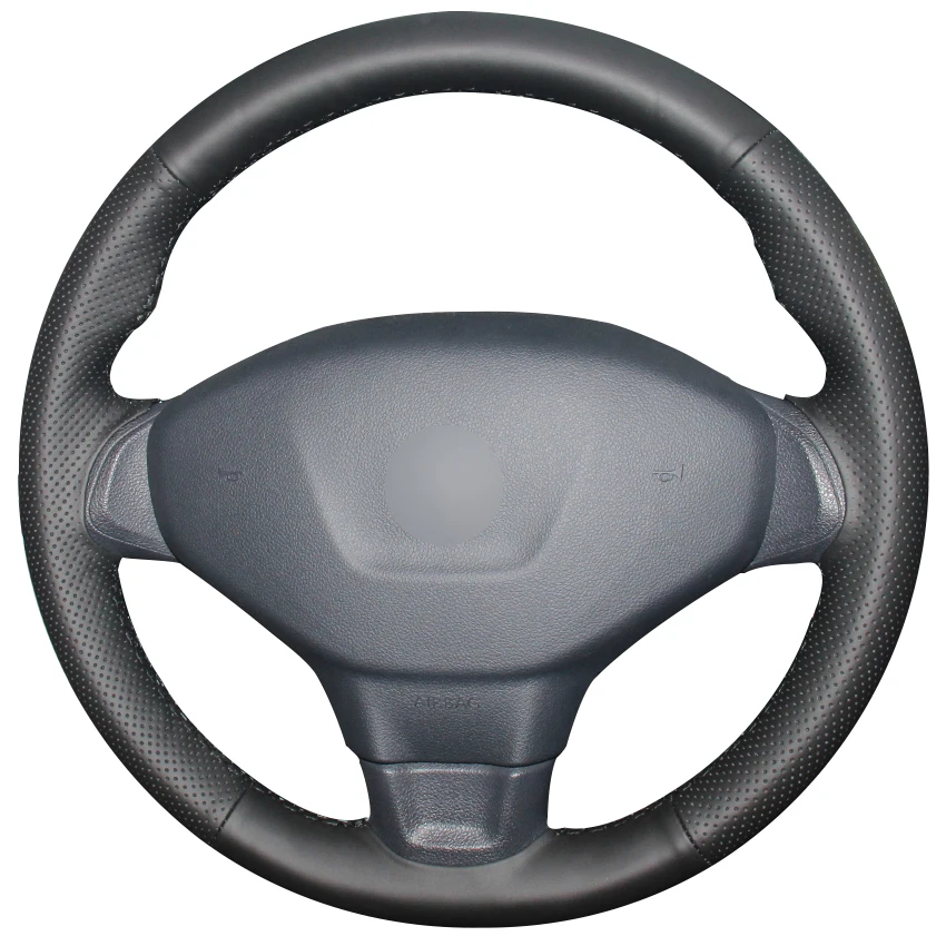 

Black Natural Leather Car Steering Wheel Cover for Peugeot 301