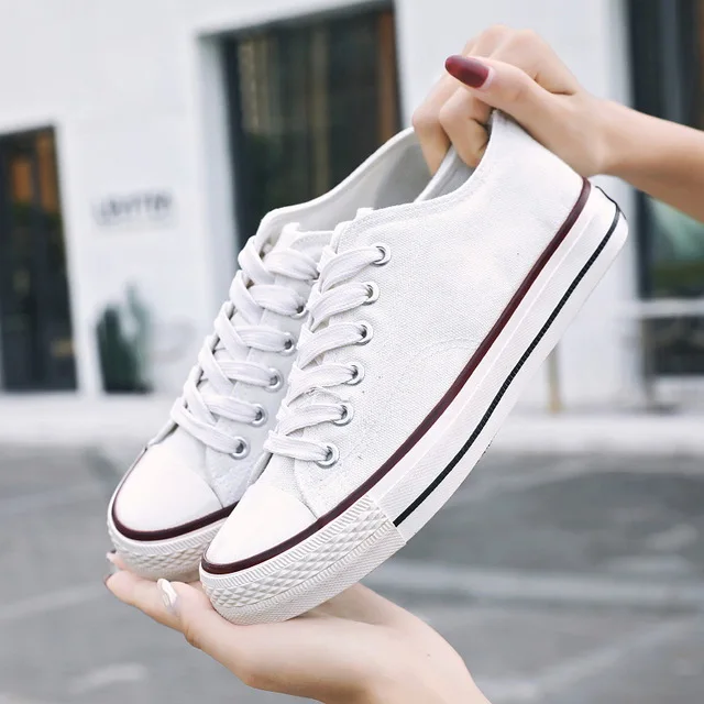 Unisex-White Женская парусиновая обувь; повседневные лоферы на платформе; женская обувь на плоской подошве из Вулканизированной Ткани для влюбленных; женские трехцветные кроссовки; классические кроссовки в стиле ретро - Цвет: Unisex-White