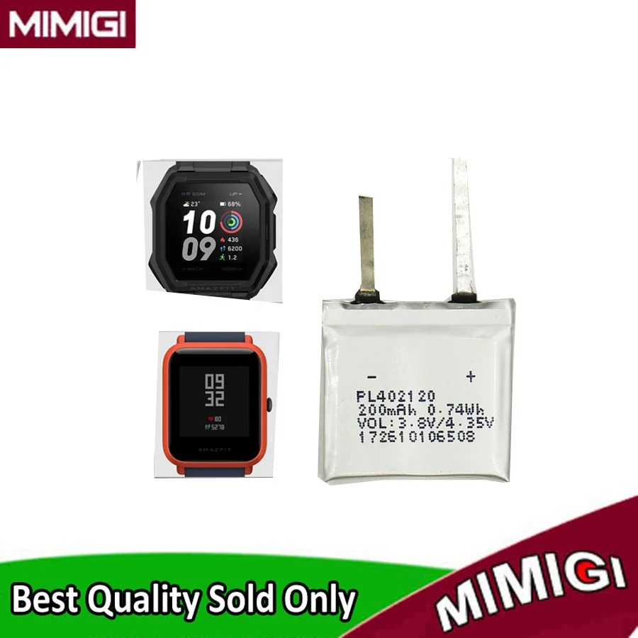 Original Replaces PL402120V 402120 200mAh Battery For Huami AMAZFIT Ares Bip GTR Smart Sport Watch Accumulator AKKU | Электроника