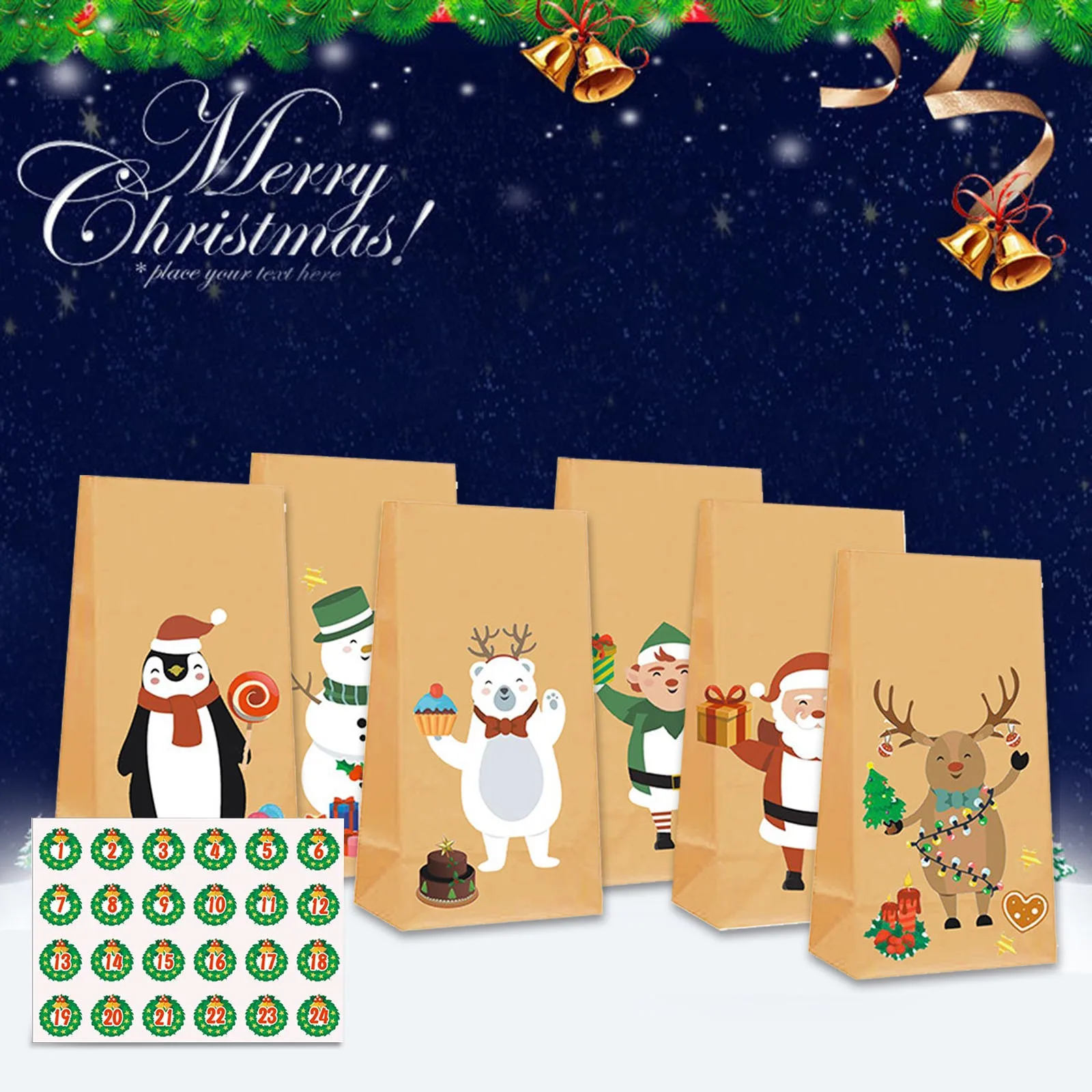 DIY рождественские наклейки сумки детские подарочные ручная работа декоративные