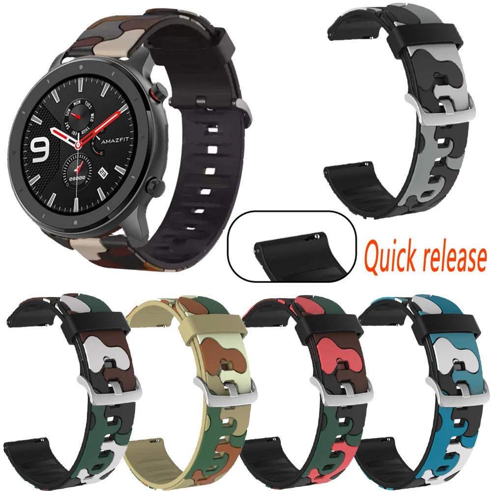 Ремешок для часов Xiaomi Huami Haylou Solar LS05/Amazfit Stratos Pace 2 2S/GTR 47 силиконовый сменный