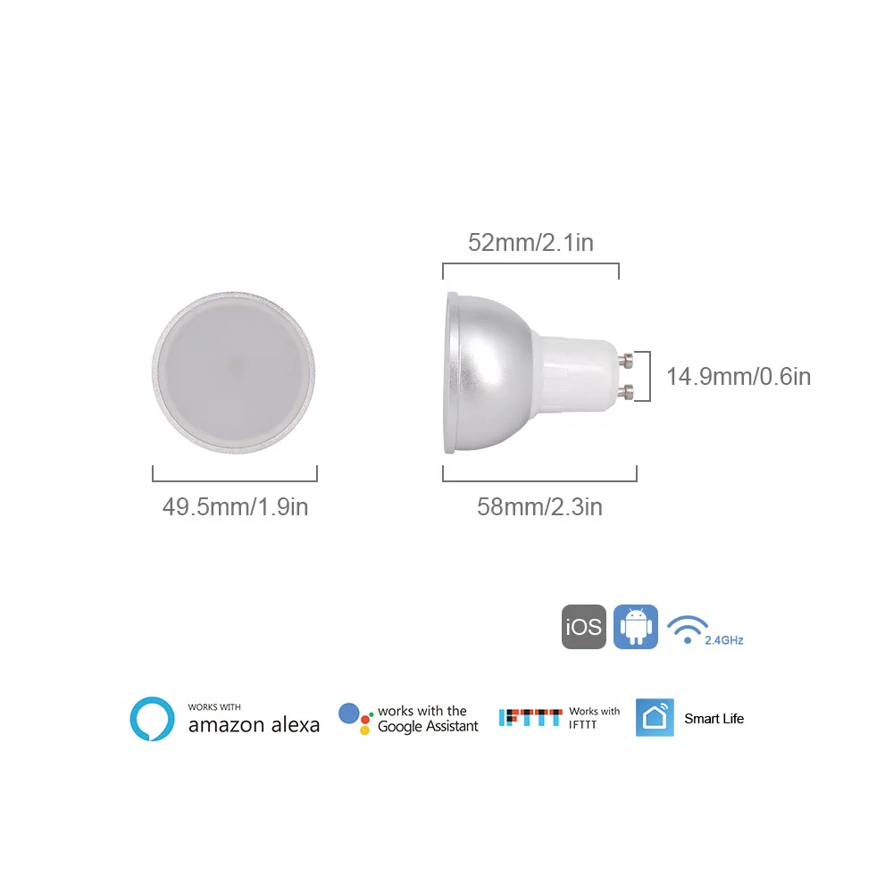 Lonsonho GU10 умный Wifi светильник Светодиодная лампа 5 Вт 230lm RGB 6500K беспроводной пульт дистанционного управления работает с Alexa Google Home
