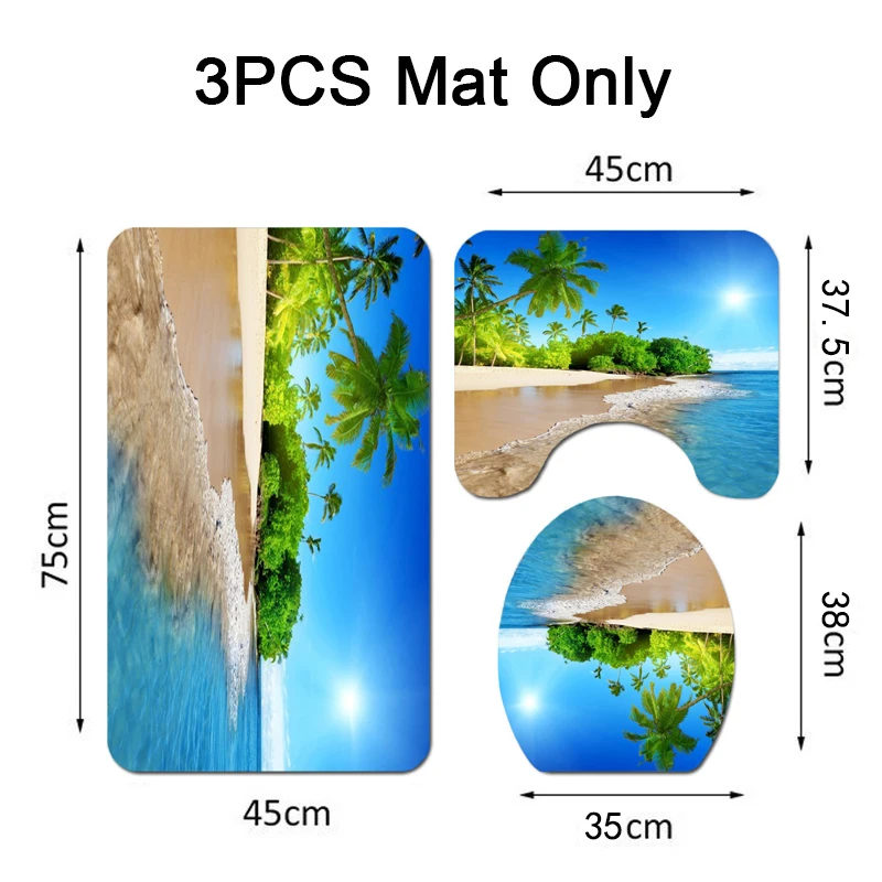 Прибрежных пейзажи пляж водонепроницаемый ткань душ Шторы Ванная комната s море