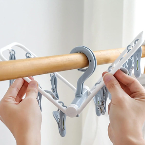 12 зажимов для носков сушка складная вешалка нижнего белья Многофункциональная