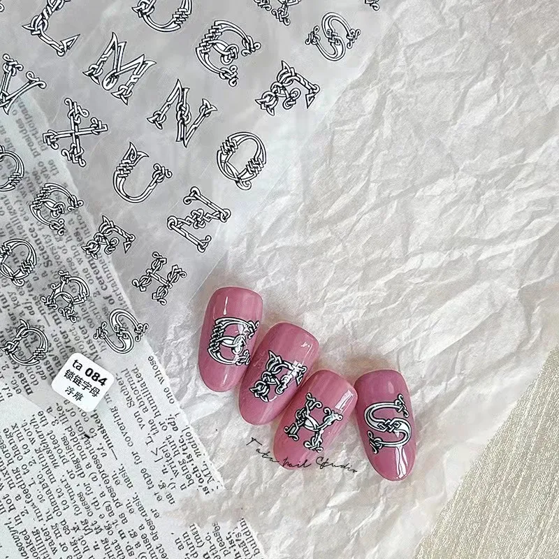 

3D nail art sticker TT084 large size lettering design decal stamping back gule DIY nail decoration tips