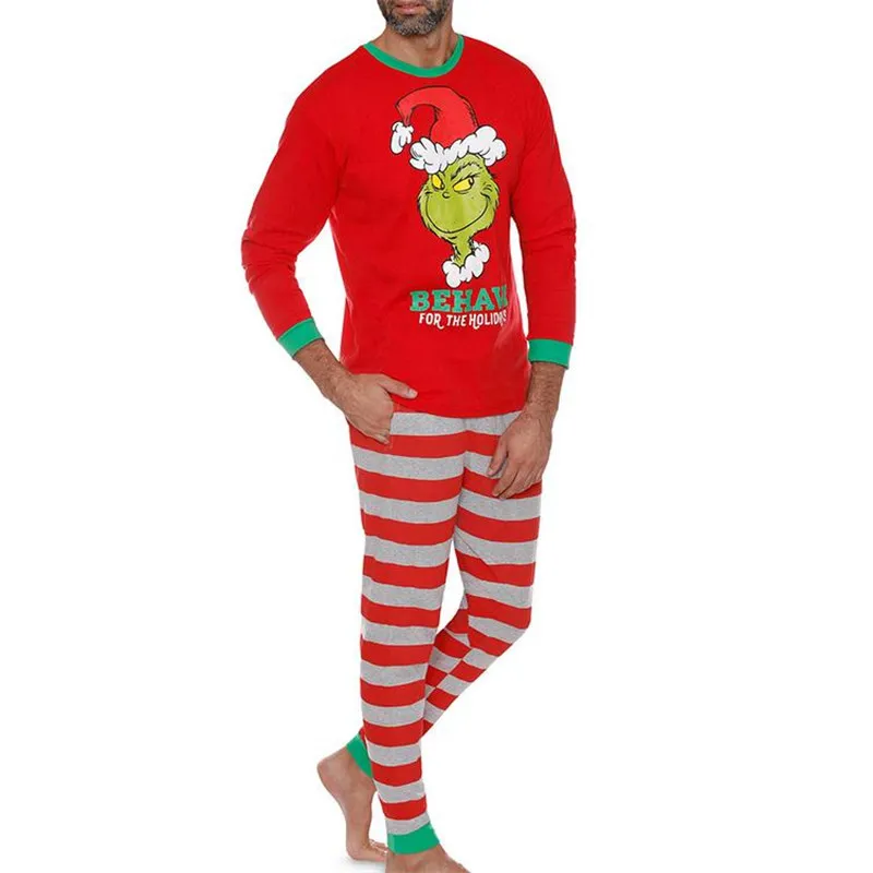 Одинаковые комплекты пижам для семьи Новинка модные рождественские пижамы с