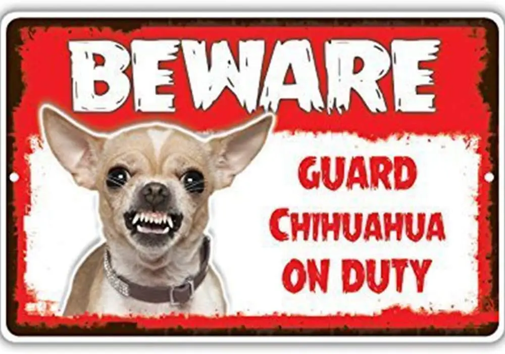 

Ballkleid Beware Guard Chihuahua Dog Metal Aluminum Sign Wall Decor Man Cave Bar