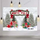 Зимний снег пейзаж сосна лес фон Рождественские елки Северный полюс проход снежинка Дети фотобудка фон