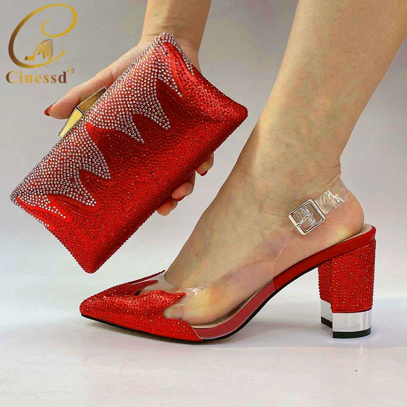 Новый дизайн туфли для женщин Роскошные 2020 итальянские с подходящими сумками