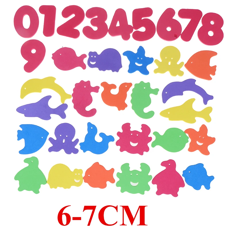 34Pcs Infant Early Educational Toys Soft Kids Float Bathing Toy Animal Shape Water Play Toys Baby Bath Puzzles Foam Floating