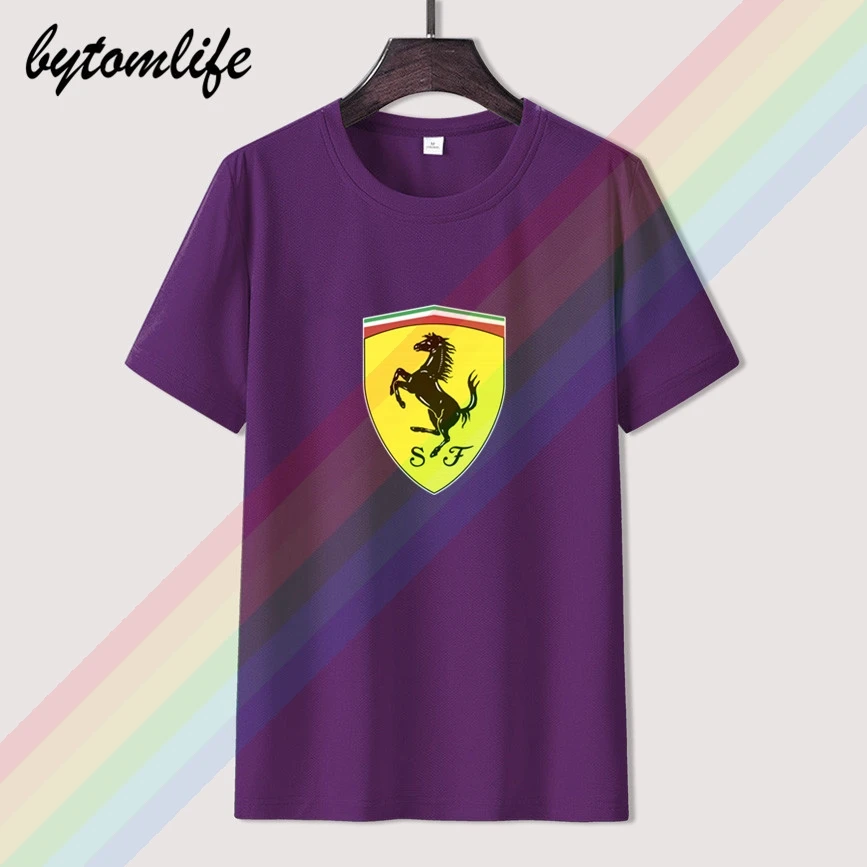 2021 FERRARI T Shirt For Men Limitied Edition Men's Black Brand T-shirt Women Cotton Tees Amazing Short Sleeve Tops | Мужская одежда