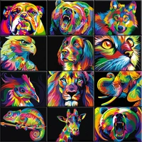diy 5d diamond painting colorful animals fox lion cat cross stitch kit embroidery mosaic art picture of rhinestones gift for kid