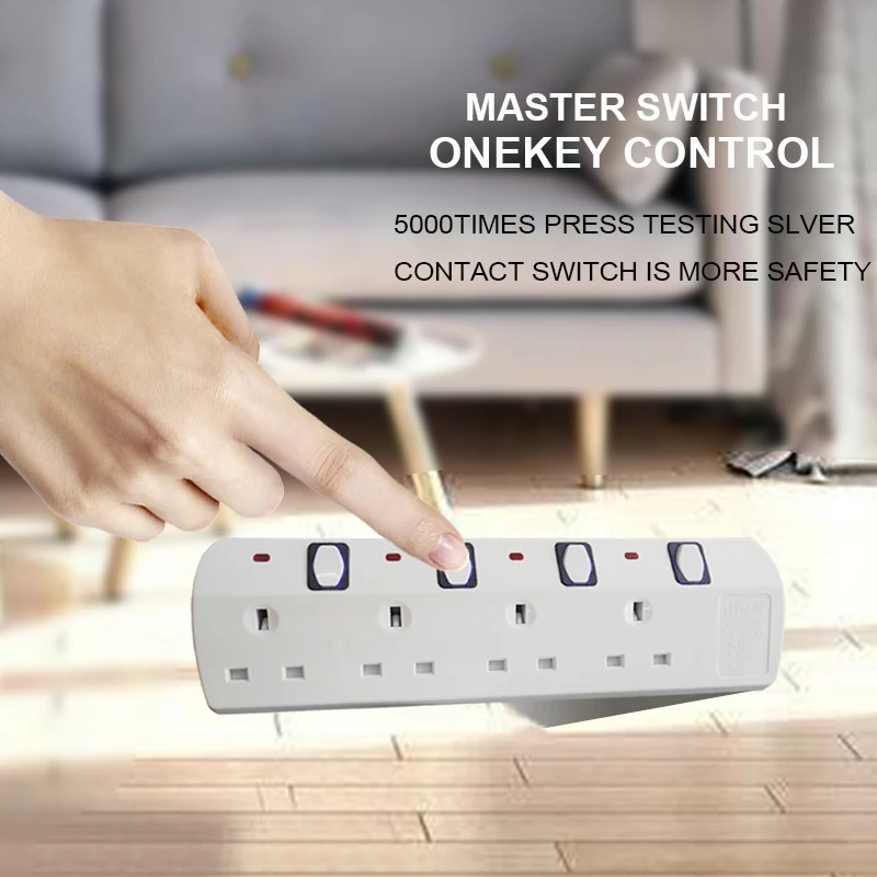 Силовая полоса защиты от перенапряжения штепсельная вилка Великобритании 4/5/6