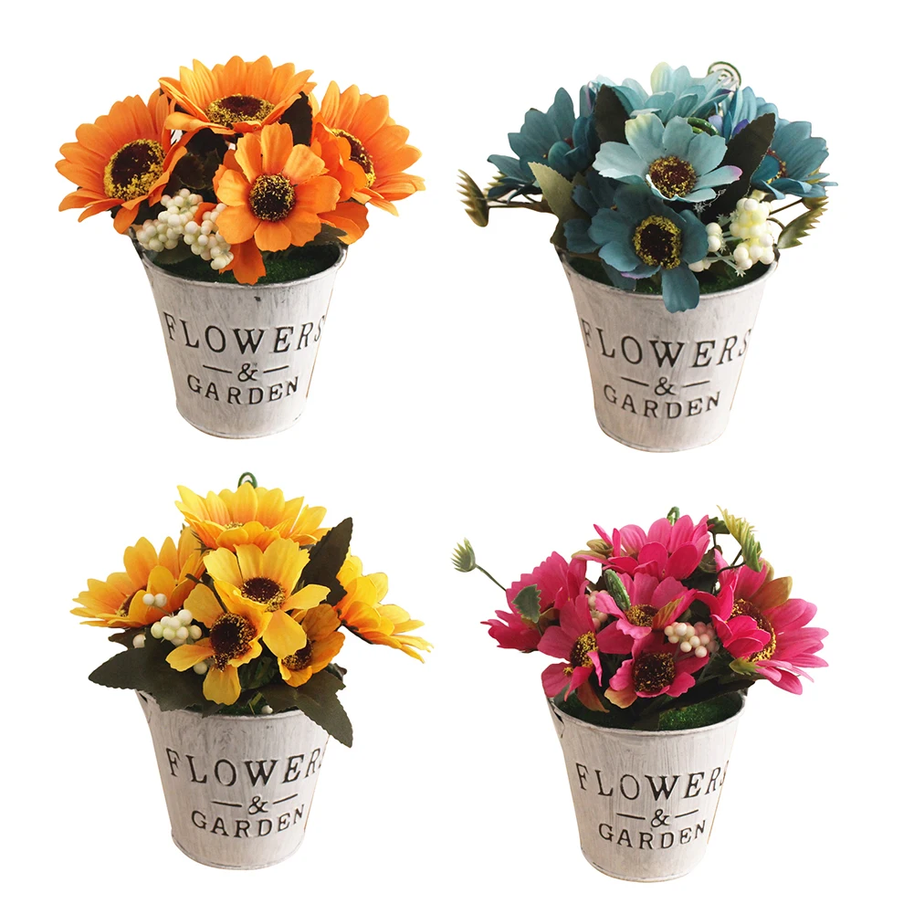 Искусственные Подсолнухи искусственные растения бонсай яркое моделирование