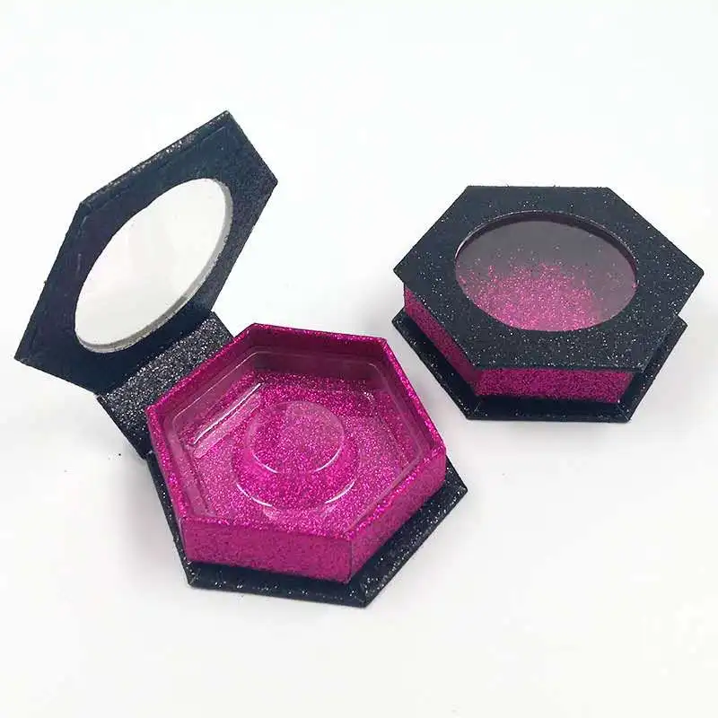 

The new hexagonal 5D eyelash box packaging eyelash box bulk mixed wholesale color eyelash box can 3D print logo