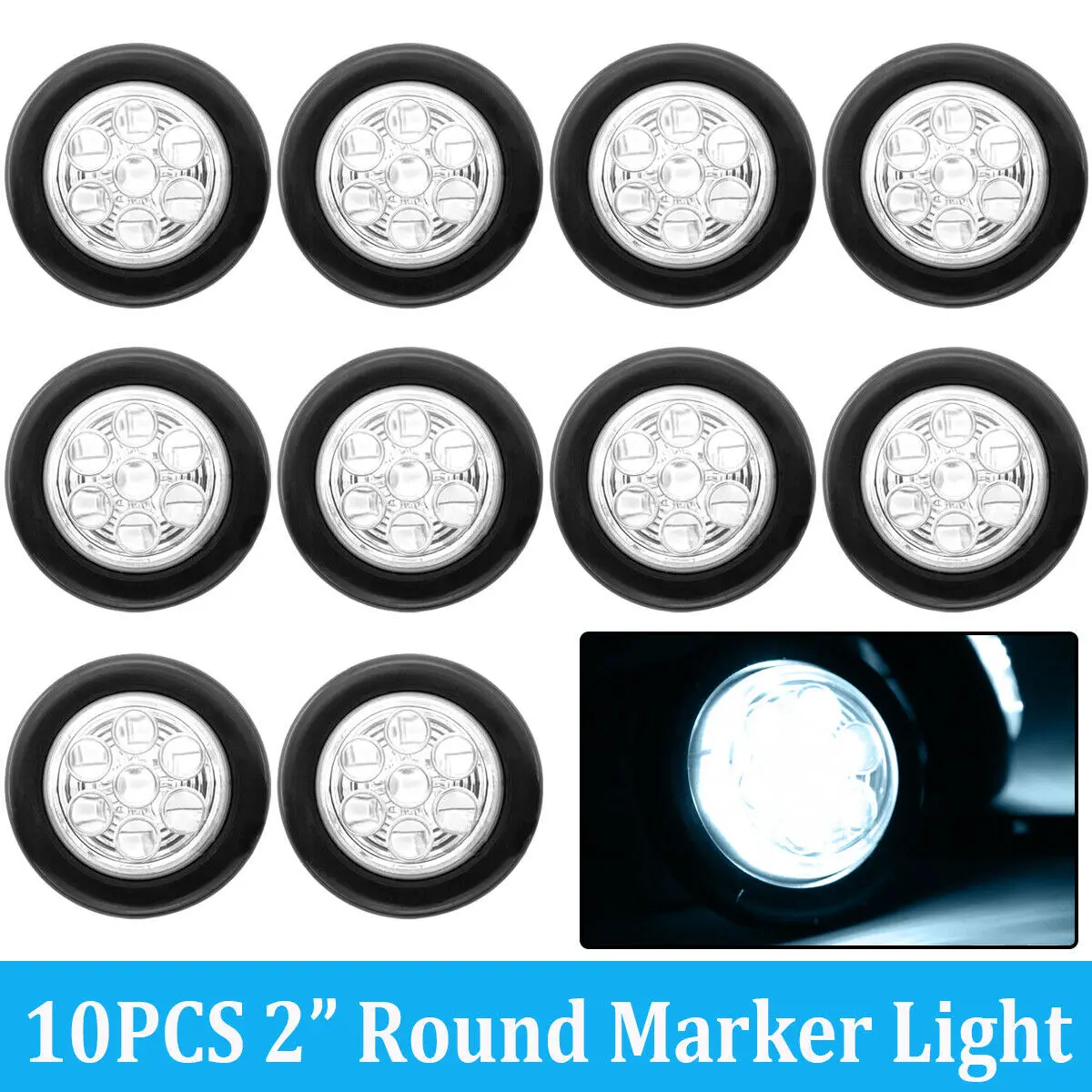 

5000K Side marker lights Clearance Auto Truck Trailer 24V Plastic-Rubber