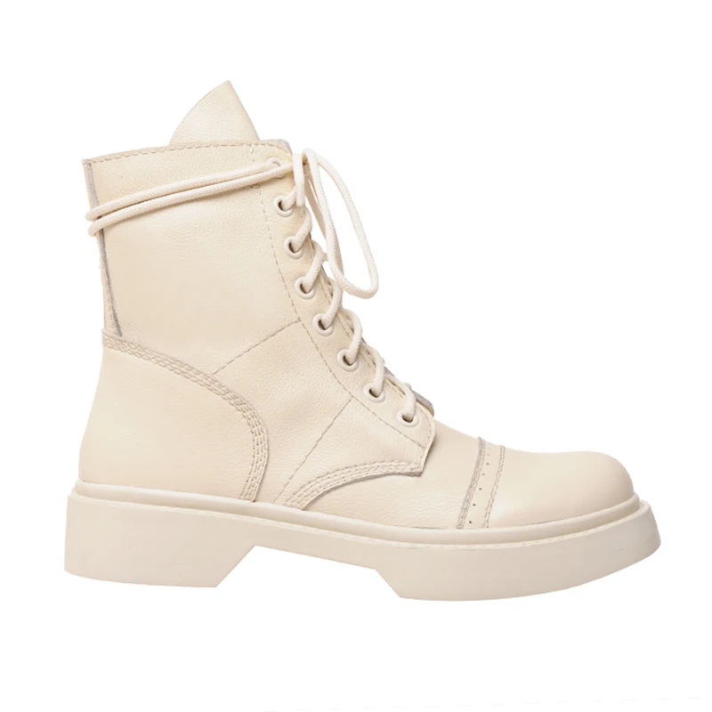 Murah Dovereiss FashionMatin Sepatu Bot Musim Dingin Baru Seksi Pendek Boot Elegan Warna Murni Putih Susu Ringkas Mature Cross Diikat Sepatu Bot Pendek