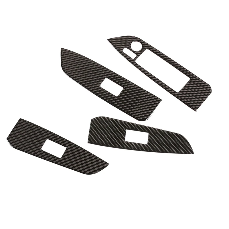 

4Pcs Carbon Fiber ABS Inner Window Switch Panel Cover Trim Lift Control Switch Trim for Toyota Highlander 2015-2018