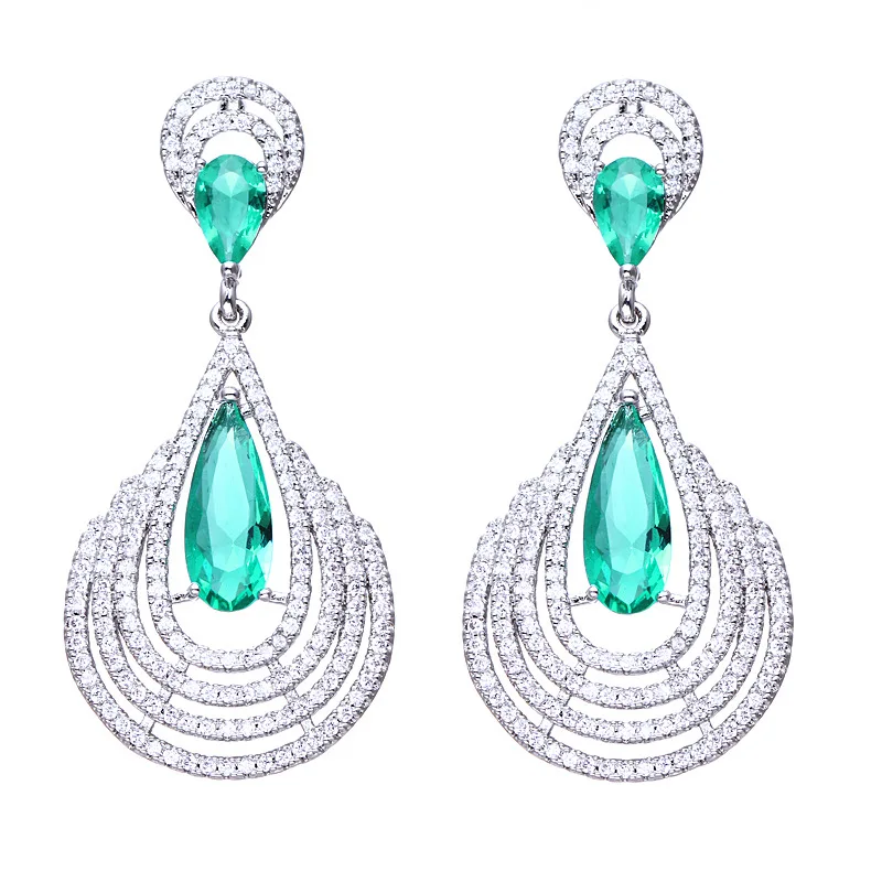 

Fashionable temperament water ripple zircon earrings 210319-67