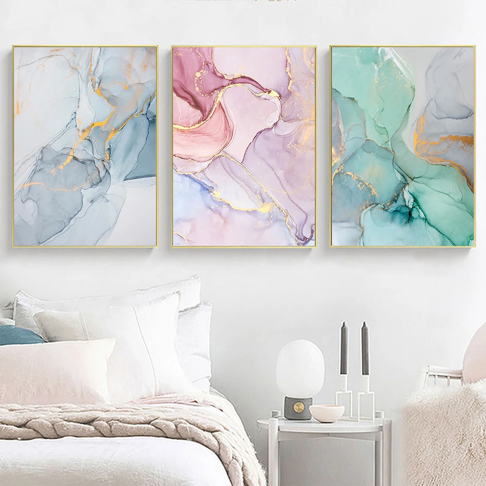 

Abstract Marble Poster Home Decor Canvas Painting Nordic Golden Posters And Prints Wall Art Pictures For Living Room Decoration