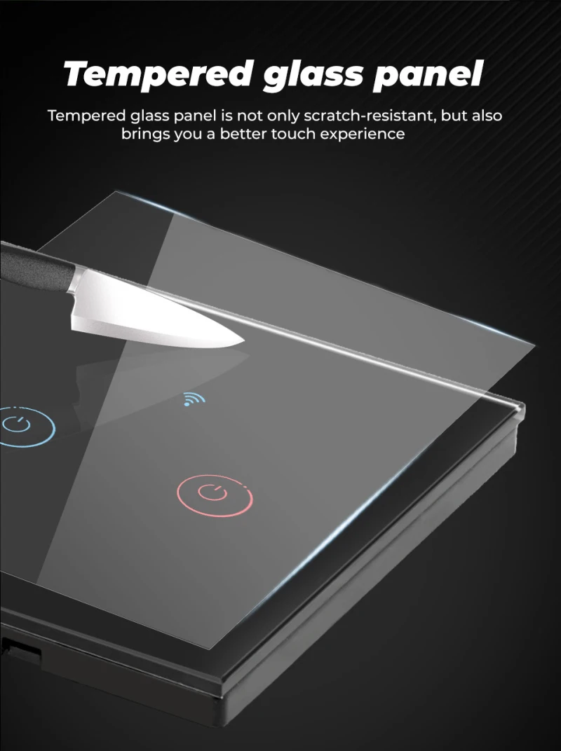 

Tuya Remote Control WiFi Smart Touch Switch 1/2/3 Gang Remote Wall Light Switches Control Work With Alexa Google Home Assistant