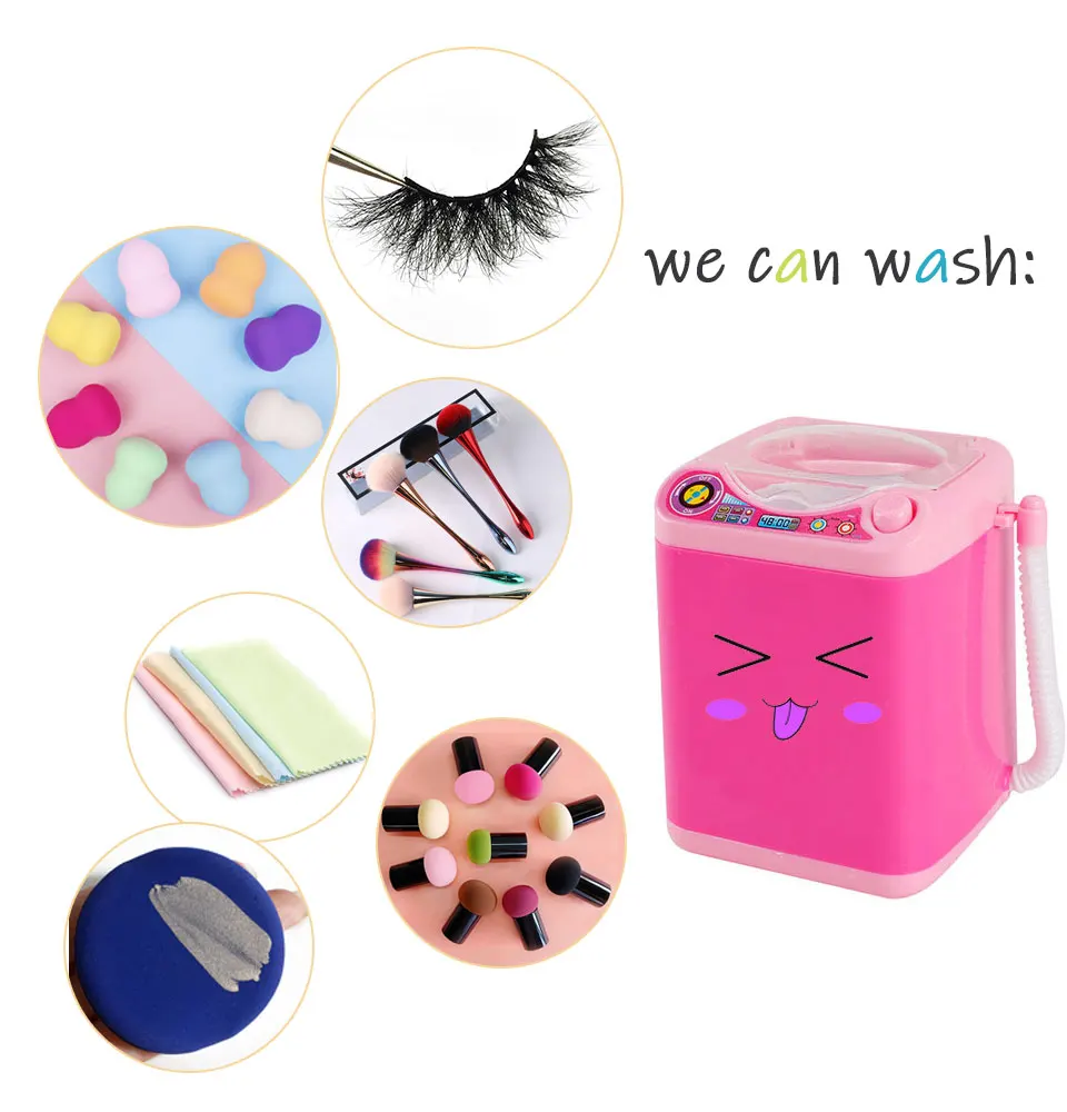 Electric Makeup Brushes Puff Washing Machine Sponge Washer Cleaning Tools Mini Simulation Children's Toy | Красота и здоровье