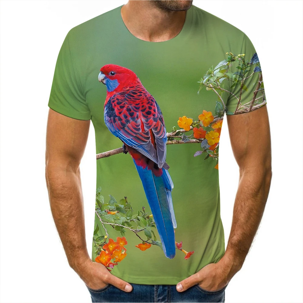 

Photography Style Natural Environment Plants Flowers And Birds Men's T-shirt Summer Personality 3D Printing Oversized T-shirt