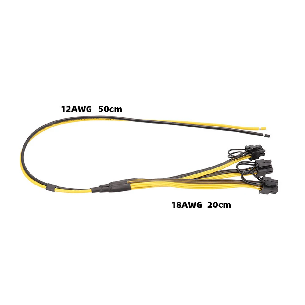 CHIPAL 70 см 3*6 + 2 8Pin кабель источника питания разделительный провод шнур 12AWG 50