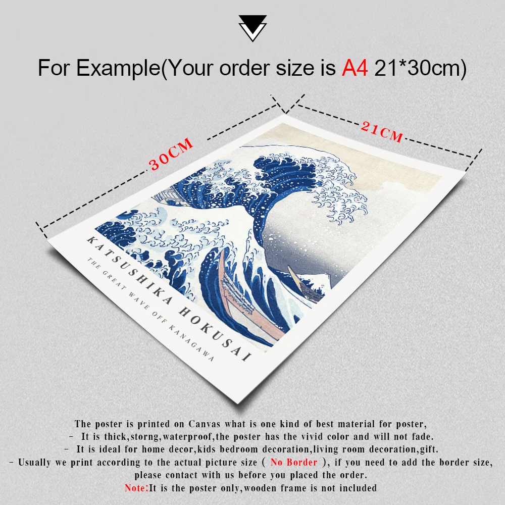 Hokusai The Great Wave Poster Katsushika Hokusai Exhibition Canvas Painting Print Picture Vintage Wall Bedroom Home Decoration (art.: 3920b3bcffcd7) - 3920b3bcffcd7