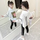 Детская одежда для девочек, комплекты одежды на весну и осень с длинным рукавом хлопковые топы + штаны, спортивный костюм, комплекты из Комплект детской одежды 4681012 лет