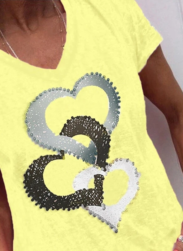 Женская футболка с коротким рукавом и V-образным вырезом | Рубашки