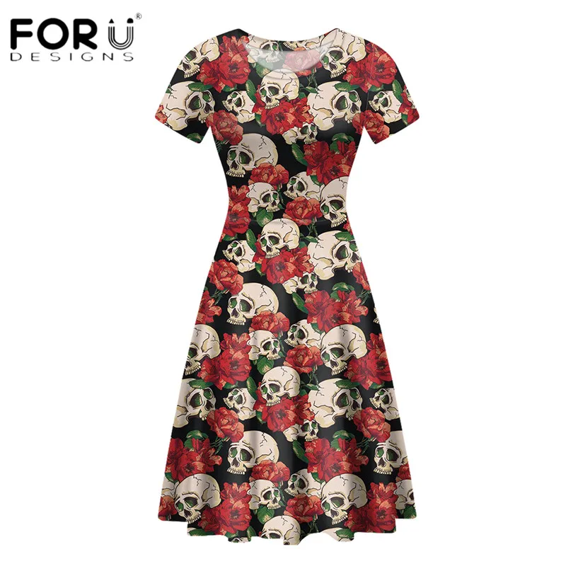 Женское готическое платье FORUSEDIGNS летнее уличное Платье с принтом сахарного