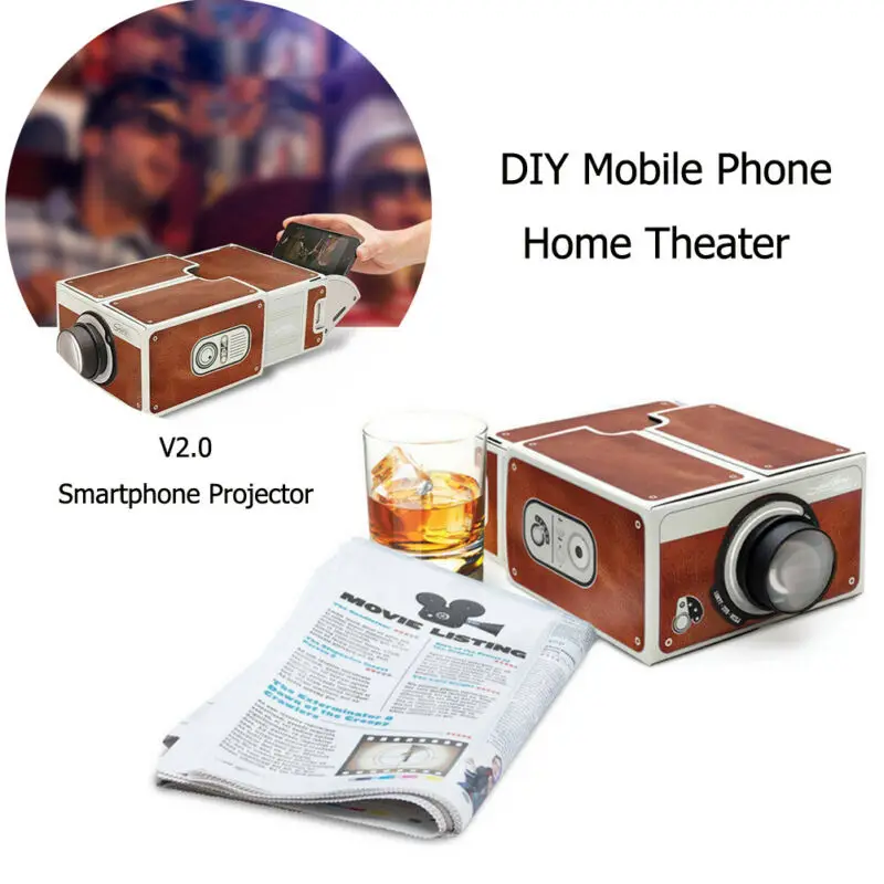 Портативный смартфон DIY Мобильный проектор увеличитель для экрана телефона лупы
