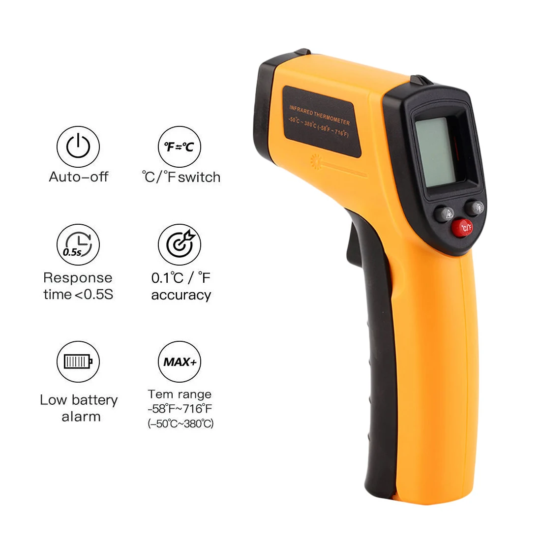 

Infrared thermometer Non-contact Pyrometer GM320 industrial IR Digital Temperature Meter - -50 to 880 Degrees Celsius