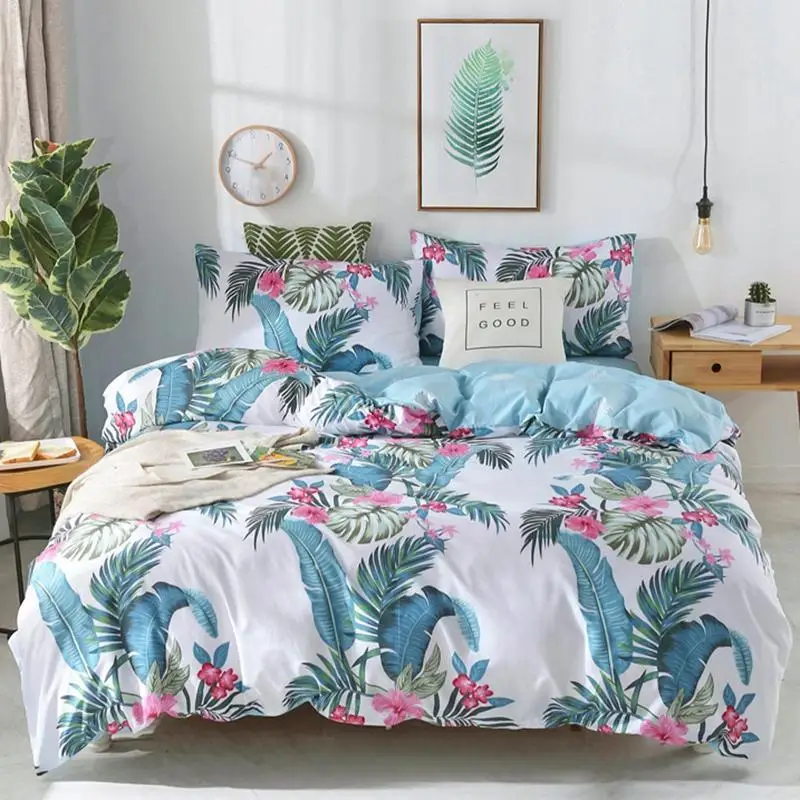 

49 Bedding Set Queen Size Watercolor Print Bed Set Kids Girl Flower Duvet Cover Colored Dreamlike Bedlinen #J