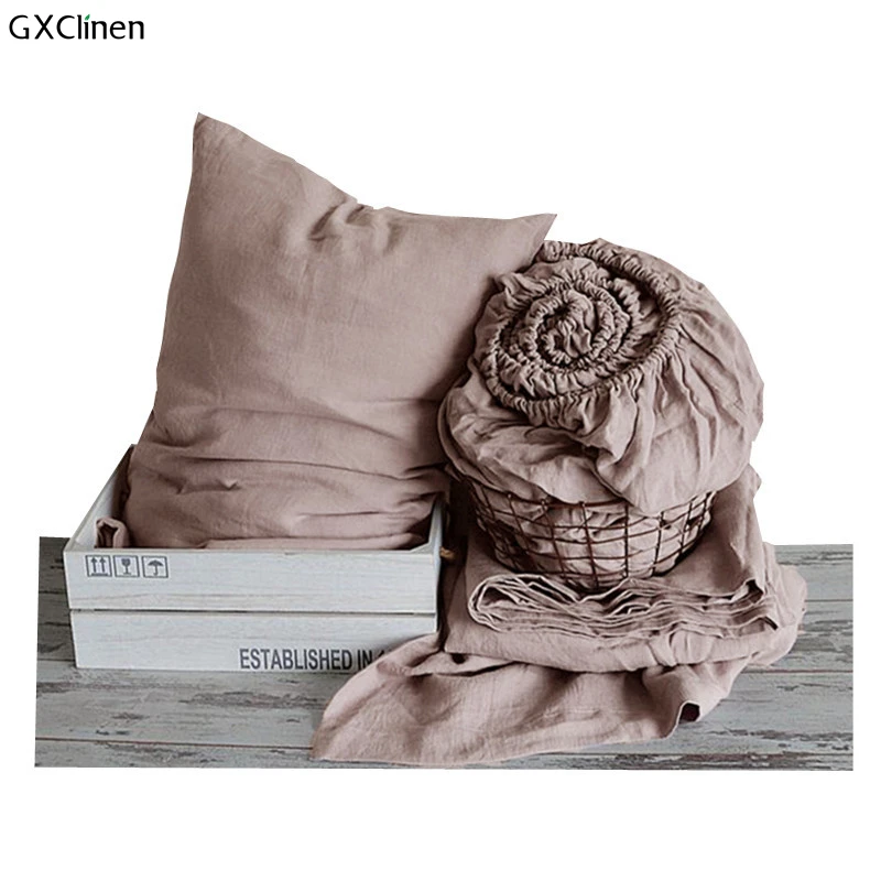 Комплект постельного белья из 100% чистого французского льняного пододеяльника