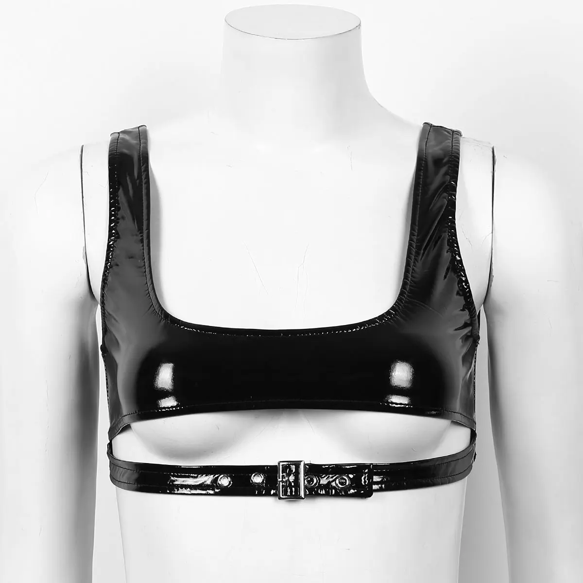 Женские черные кожаные сексуальные топы Для Moto Latex homme Клубное белье без рукавов с