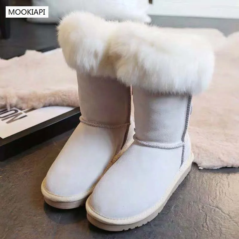 Новейшие Женские ботинки в австралийском стиле 2019 г. Натуральная овчина 100%