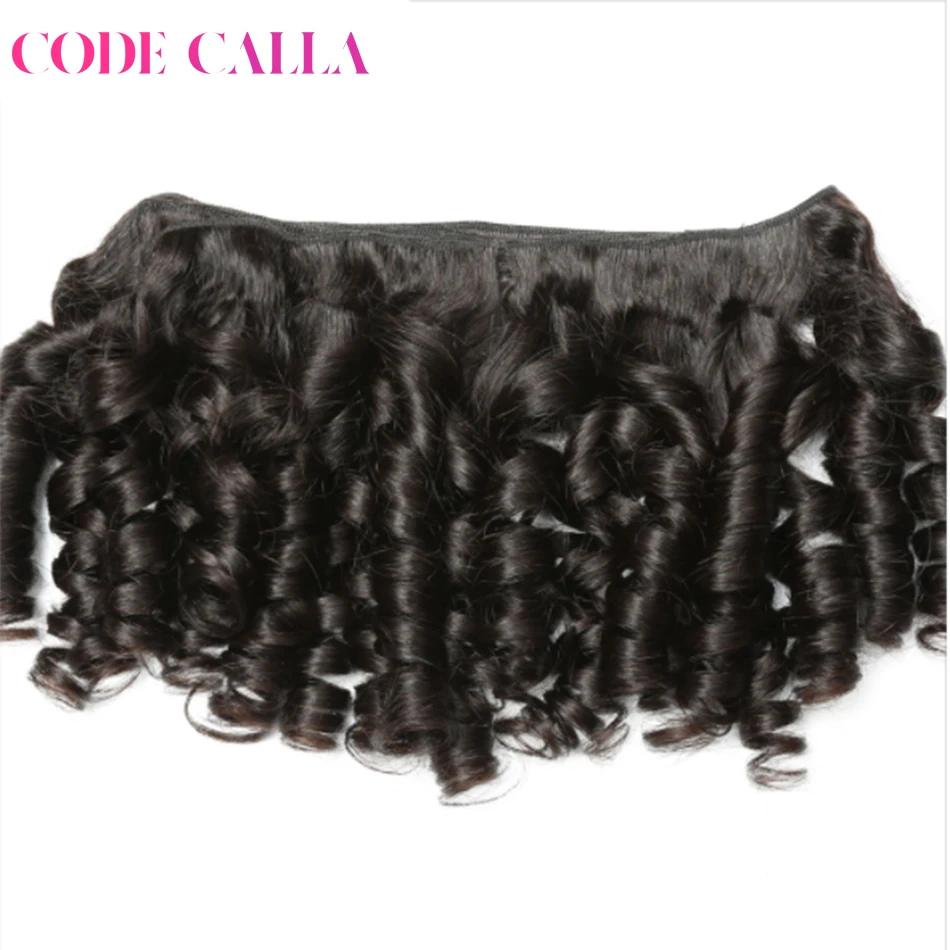 

Code Calla Hair Bouncy Curly Human Hair 3 Bundles With 4x4 Closure Free Part Brazilian Hair Weave 3 Bundles Remy Hair Extension
