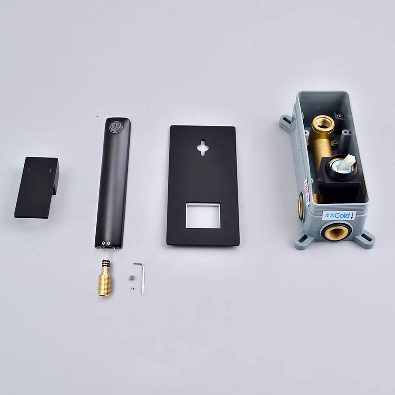 Полностью медный черный смеситель для воды темная нагрузка настенный тип