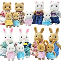 baby plush dollhouse furniture playset simulation forest rabbit family doll bear play house doll various for girl kids toys