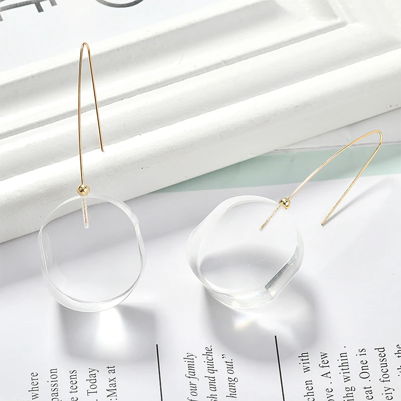 Крутые прозрачные серьги акриловые серьги-подвески карамельных цветов простые