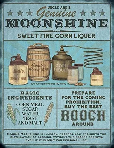 

Jesiceny Great Tin Sign Personalized Moonshine Nostalgic Vintage Retro Ideal Gift Sign Aluminum Metal Sign Wall Decoration