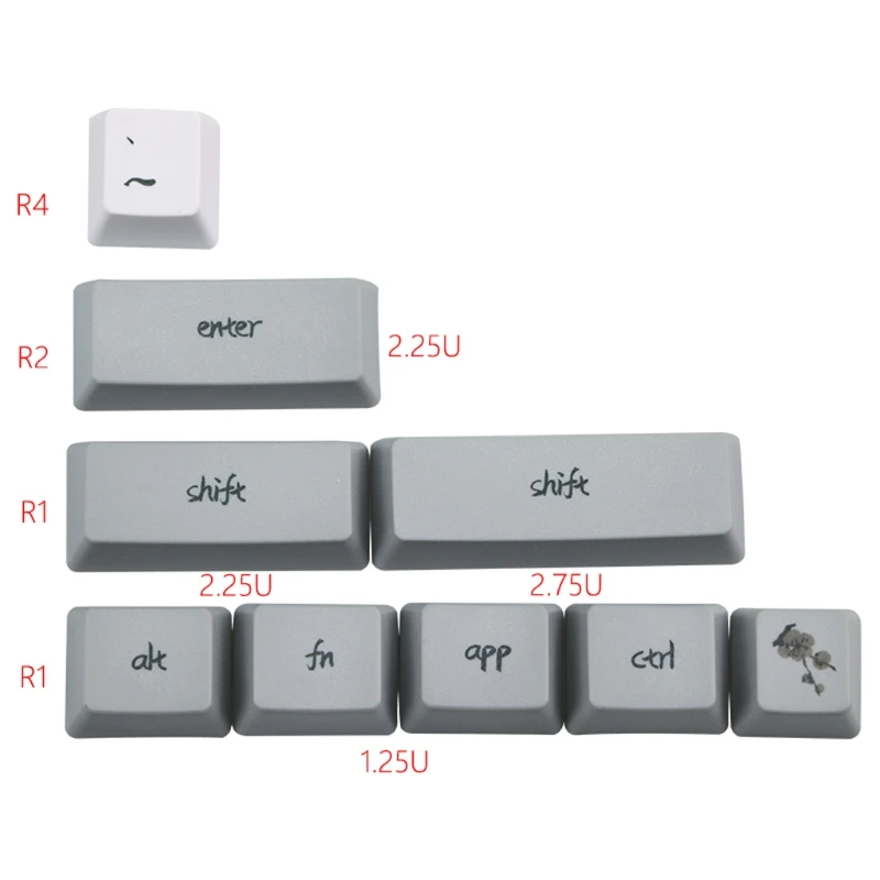 

G32B 73 Keys Dye Sublimation Mechanical Keyboard Cute Keycaps PBT OEM Profile Plum Keycap For GH60 GK61 GK64 Keyboard Keycap