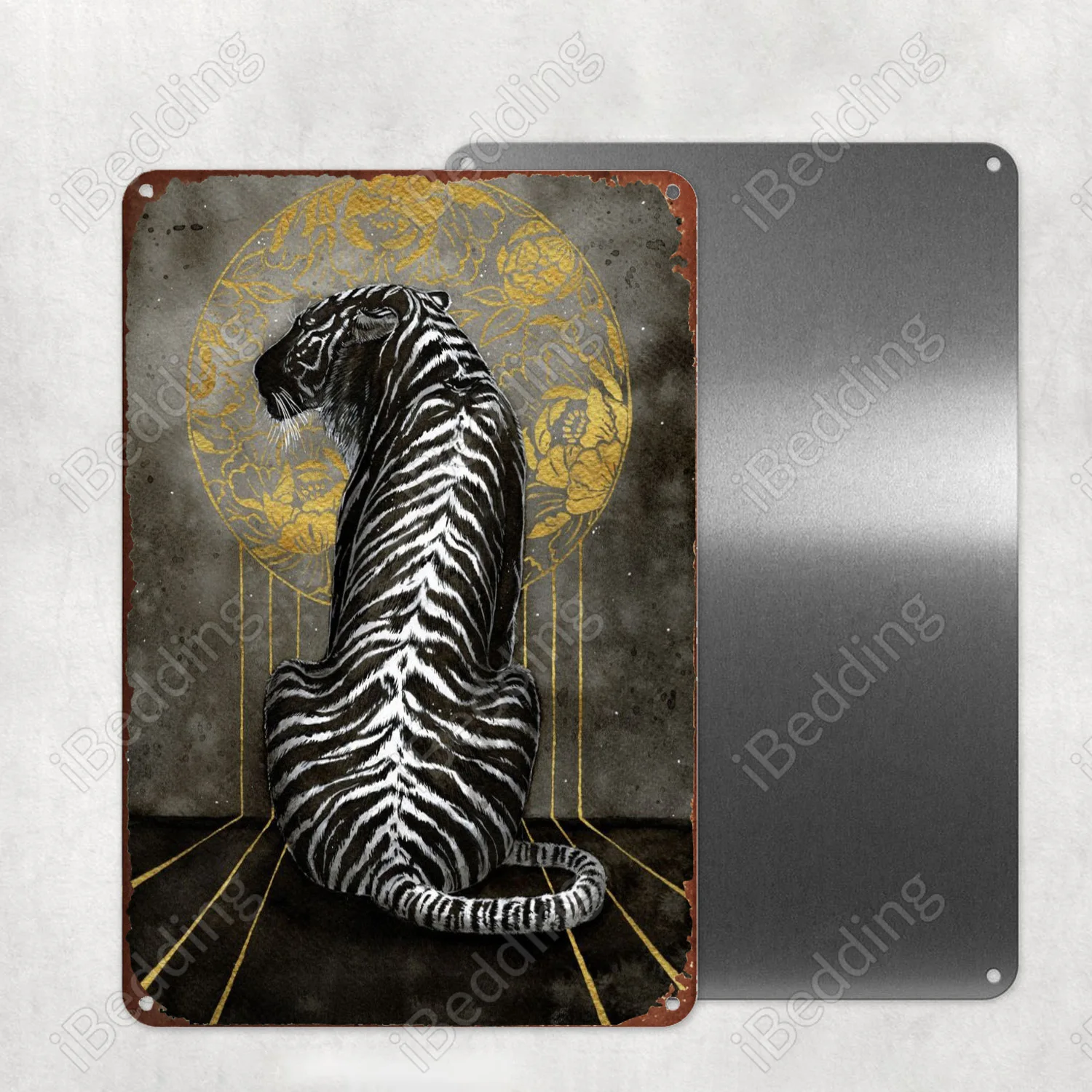 

Черный тигр, металлическая фотография, панель для бара, паба, клуба, Настенный декор, железная живопись, декоративная пластина 20x30 см