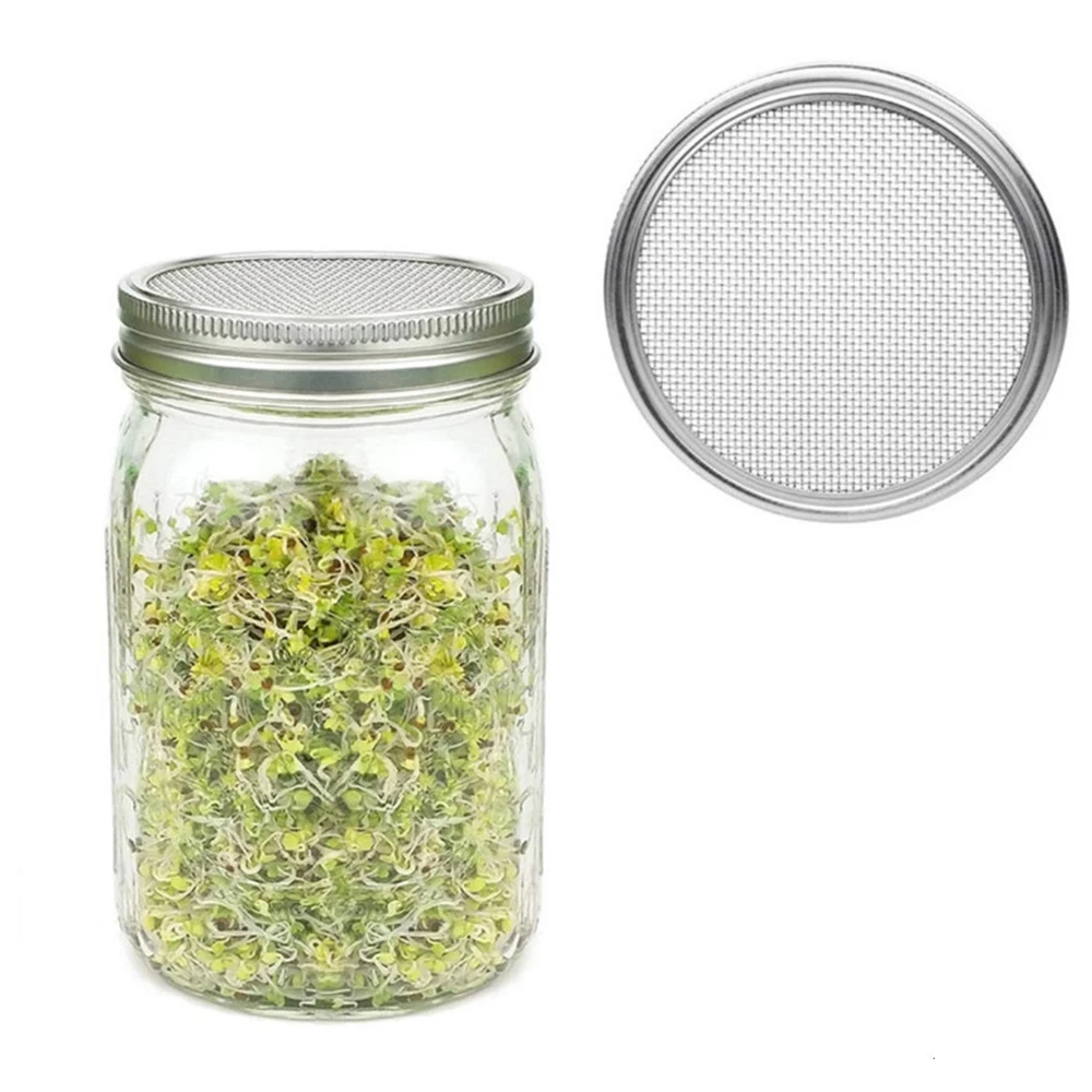 1 шт. набор крышек для прорастания семян банки с колпачками из нержавеющей стали