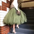 Фатиновая юбка Arygreen размера плюс женщин, модная многоярусная юбка средней длины с оборками, официальная юбка-пачка для девочек, юбка для фотосессии на день рождения, 2021