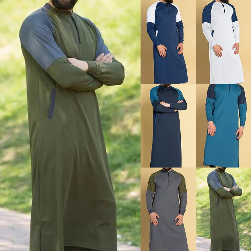 Мужская абайя мусульманская одежда Дубай исламский джубба халаты Thobe кафтан